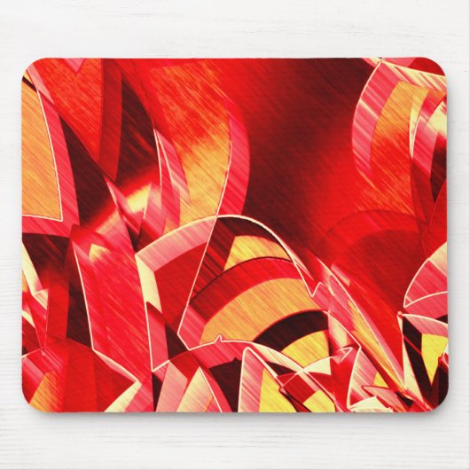 Tapis De Souris Bande rouge rayée simulant le mouvement sur orange (Devant)