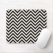 Tapis De Souris Bande verticale Zigzag Chevron en noir (Avec souris)
