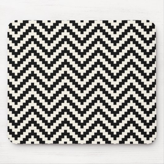 Tapis De Souris Bande verticale Zigzag Chevron en noir (Devant)