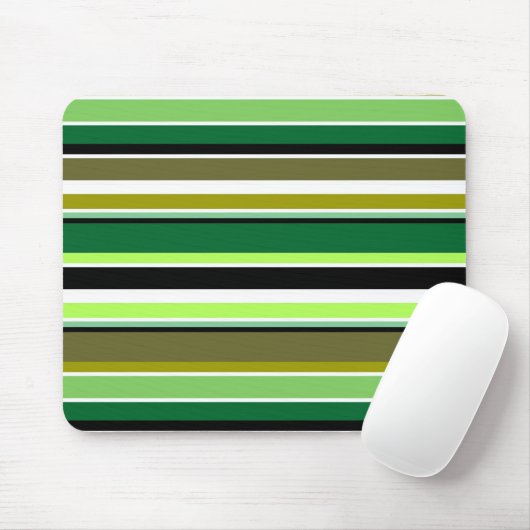 Tapis De Souris Bandes blanches vert mignonne (Avec souris)