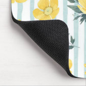 Tapis De Souris Bandes bleu ciel cool et pavé de souris pavot jaun (Coin)