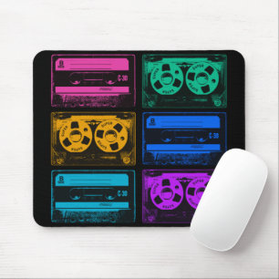 Tapis De Souris Bandes Cassette Rétro Colorées