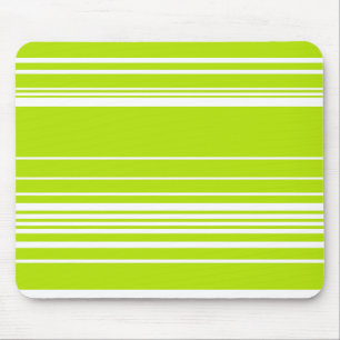 Tapis De Souris Bandes complexes en vert citron et blanc