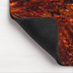 Tapis De Souris Bandes courbes Abstraites aux teintes dorées rouge