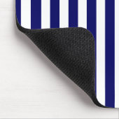 Tapis De Souris Bandes de bonbons bleu et blanc marine (Coin)