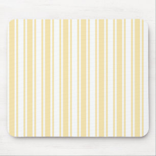 Tapis De Souris Bandes de bonbons jaune pâle et blanc