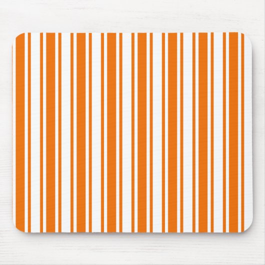 Tapis De Souris Bandes de bonbons orange et blanc (Devant)