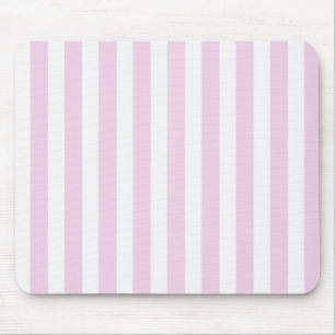 Tapis De Souris Bandes de bonbons rose pâle et blanc