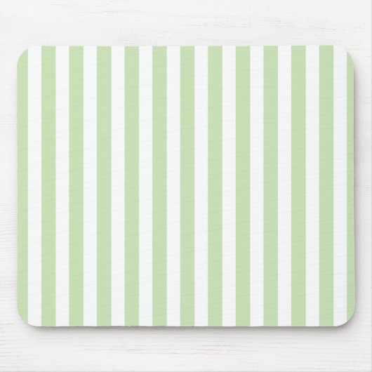 Tapis De Souris Bandes de bonbons vert pâle et blanc (Devant)