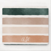 Tapis De Souris Bandes de couleur de la terre monogramme beige ini (Devant)