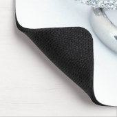 Tapis De Souris Bandes de Mariage Argent/Enregistrer la date (Coin)