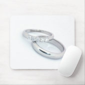 Tapis De Souris Bandes de Mariage Argent/Enregistrer la date (Avec souris)