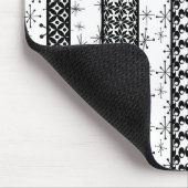 Tapis De Souris Bandes de Motifs rétro noir et blanc 1 (Coin)