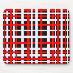 Tapis De Souris Bandes d'enchaînement noir blanc rouge