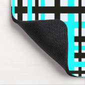 Tapis De Souris Bandes d'entrelacement noir blanc Turquoise (Coin)