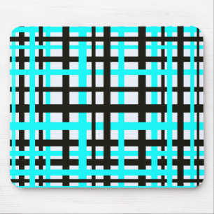 Tapis De Souris Bandes d'entrelacement noir blanc Turquoise