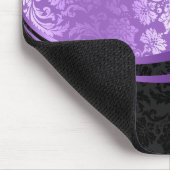 Tapis De Souris Bandes dynamiques damassées noires et violettes (Coin)