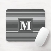 Tapis De Souris Bandes gris monogramme (Avec souris)