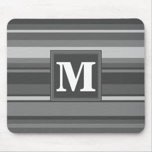 Tapis De Souris Bandes gris monogramme