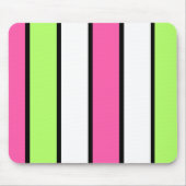 Tapis De Souris Bandes noires, roses chaudes, vert citron vert et  (Devant)