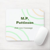 Tapis De Souris Bandes orange vertes ajouter le nom message texte  (Avec souris)