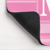Tapis De Souris Bandes rose monogramme (Coin)
