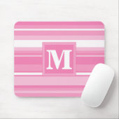 Tapis De Souris Bandes rose monogramme (Avec souris)
