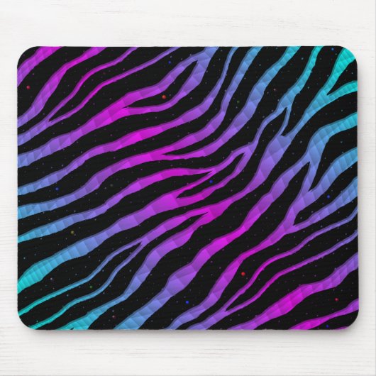 Tapis De Souris Bandes SpaceTime arrachées - Cyan/Rose (Devant)