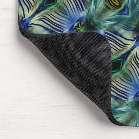 Tapis De Souris Bandes transversales courbes en vert et bleu vif (Coin)