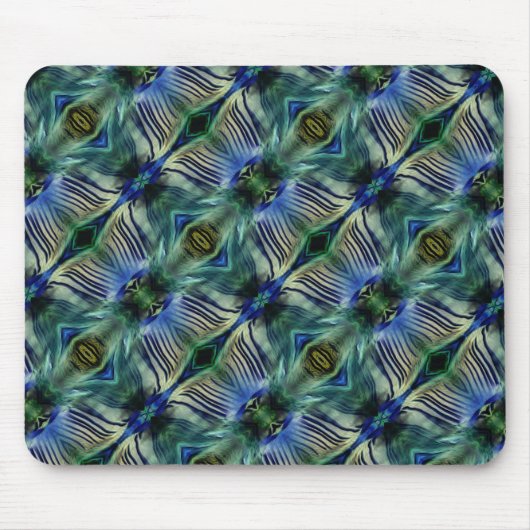 Tapis De Souris Bandes transversales courbes en vert et bleu vif (Devant)