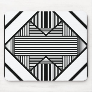 Tapis De Souris Bandes triangulaires 2 en noir et blanc