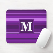 Tapis De Souris Bandes violettes monogrammes (Avec souris)