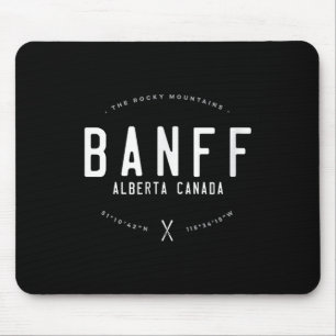 Tapis De Souris Banff Alberta Canada Graphique en détresse Vintage