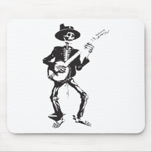 Tapis De Souris Banjo Dancing Skeleton Bluegr Music Festival