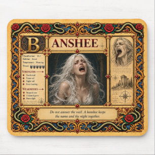 Tapis De Souris Banshee, Art du Bestiaire Médiéval