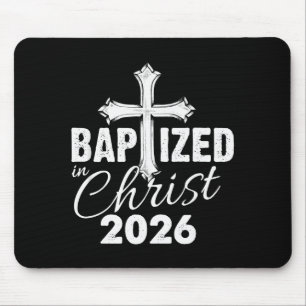 Tapis De Souris Baptisé en Christ 2026 - Croix chrétienne Salvatio