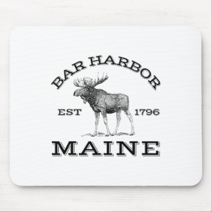 Tapis De Souris Bar Harbor Maine Moose Randonnée Extérieur Acadia