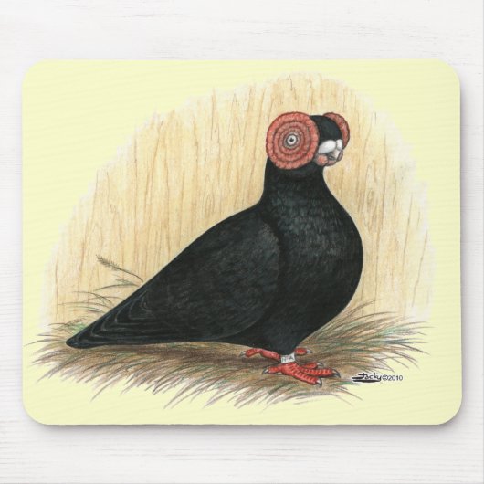 Tapis De Souris Barb Pigeon Standard Noir (Devant)
