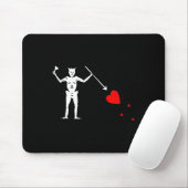 Tapis De Souris Barbe noire Jolly roger Drapeau Pirate Squelette H (Avec souris)