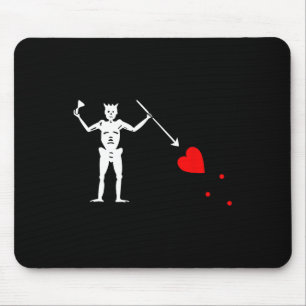 Tapis De Souris Barbe noire Jolly roger Drapeau Pirate Squelette H