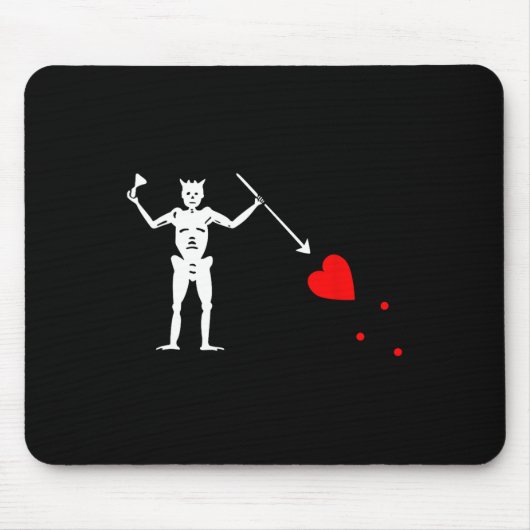 Tapis De Souris Barbe noire Jolly roger Drapeau Pirate Squelette H (Devant)
