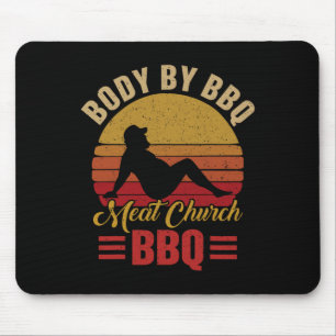 Tapis De Souris Barbecue Corps par BBQ Vintage Meat Church Grill B