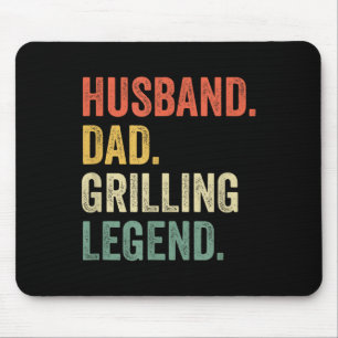 Tapis De Souris Barbecue Grill Père Funny Mari Grill Papa Légende