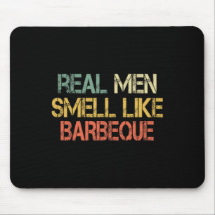 Tapis De Souris Barbecue Rétro Drôle Grillade Les Hommes Réels Sen