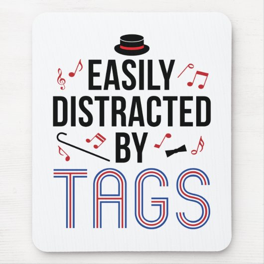 Tapis De Souris Barbershop Quartet facilement distrait par des éti (Devant)