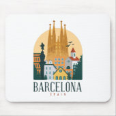 Tapis De Souris Barcelone Espagne Skyline Mousepad (Devant)