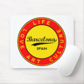 Tapis De Souris Barcelone, Spain, red circle, art (Avec souris)