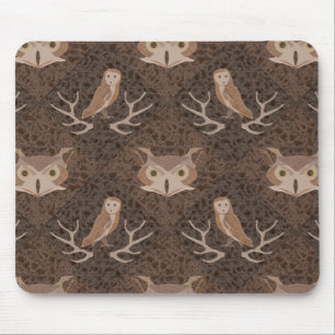 Tapis De Souris Barne et chouette de Hoot sur un Motif de mousse B