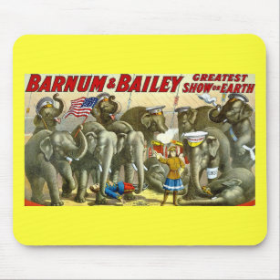 Tapis De Souris Barnum et Bailey - éléphants - annonce vintage