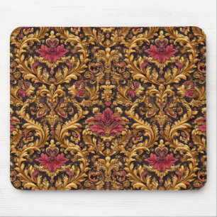 Tapis De Souris Baroque Floral Royal avec Ornement Doré